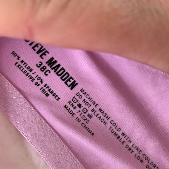 NWT 2 Steve Madden Pink Satin Bras with Adjustable Straps 38C - Picture 12 of 12